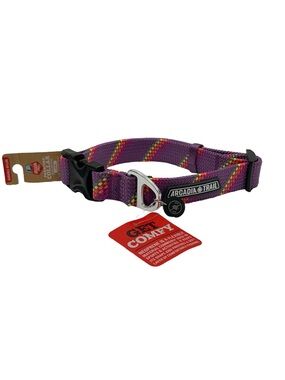 Arcadia Trail Large Purple Paracord Dog Collar Reflective Nylon NWT 18-26”